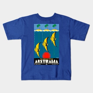 Vintage Travel Poster - Australia's Great Barrier Reef Kids T-Shirt